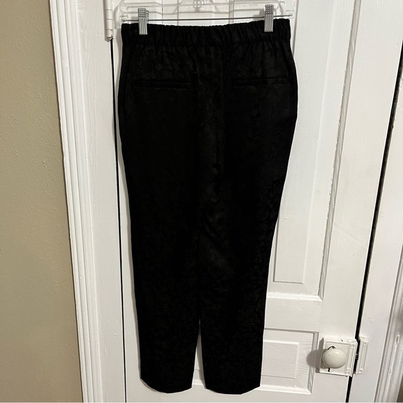 Theory Thaniel Cropped Cigarette Pants Black Ivy Jacquard Size 0 P1 - Picture 4 of 9